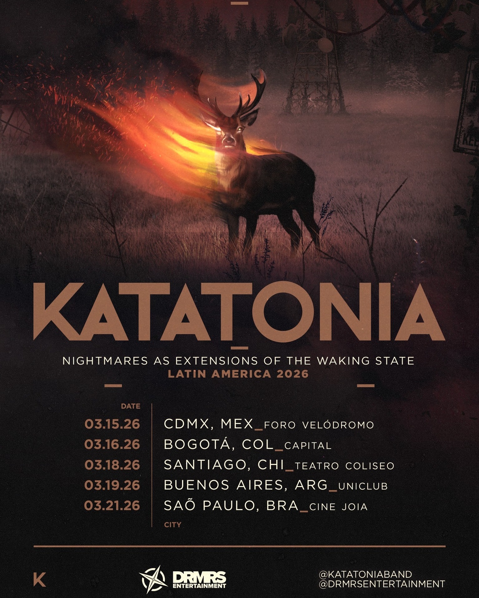 Katatonia Waking State Of North America Tour Poster 2026
